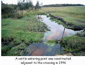 A cattle watering point was constructed adjacent to the crossing in 1996