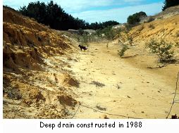 Deep drain constructed in 1988